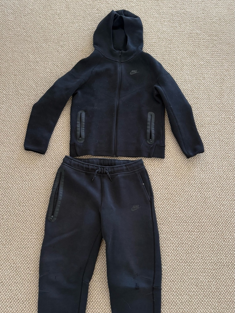 Nike Kids Black Hooded Zip Jacket & Joggers Set